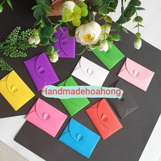 10 phong thư nhỏ ( Chưa dán )/Bao thư /bưu thiếp hình trái tim, làm bằng giấy màu 6.3x4.3cm - giấy thủ công loại 180grsm