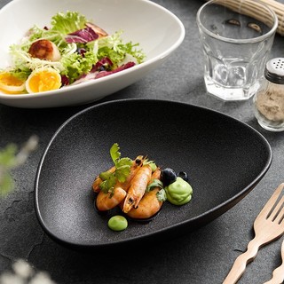 (SẴN) Đĩa sâu lòng tam giác 22cm, tô trộn salad phong cách Bắc Âu, Bát đĩa sứ nhà hàng cao cấp