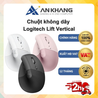 Chuột không dây công thái học Logitech Lift Vertical Bluetooth|USB Giảm ồn Kết nối đa thiết bị Chính hãng BH 12 Tháng