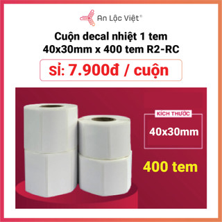 Cuộn decal nhiệt tem trà sữa 1 tem 50x30mm - 40x30mm x 800 tem/cuộn