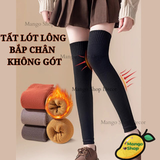  Tất Đùi Lót Lông Không Gót Dành Cho Mùa Đông   Tất lót bông nỉ trên bắp chân   