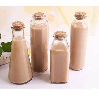 CHAI THỦY TINH VUÔNG NÚT GỖ 350ML