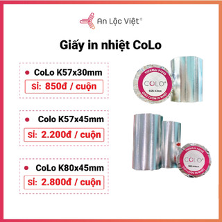 Giấy in nhiệt, giấy in hóa đơn colo k80x45mm - k57x45mm - k57x30mm dùng in bill, in hóa đơn tính tiền