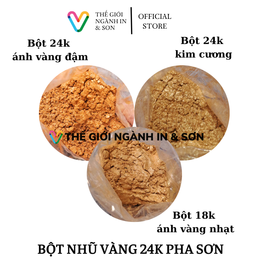 100 gram Bột nhũ vàng 24k pha sơn