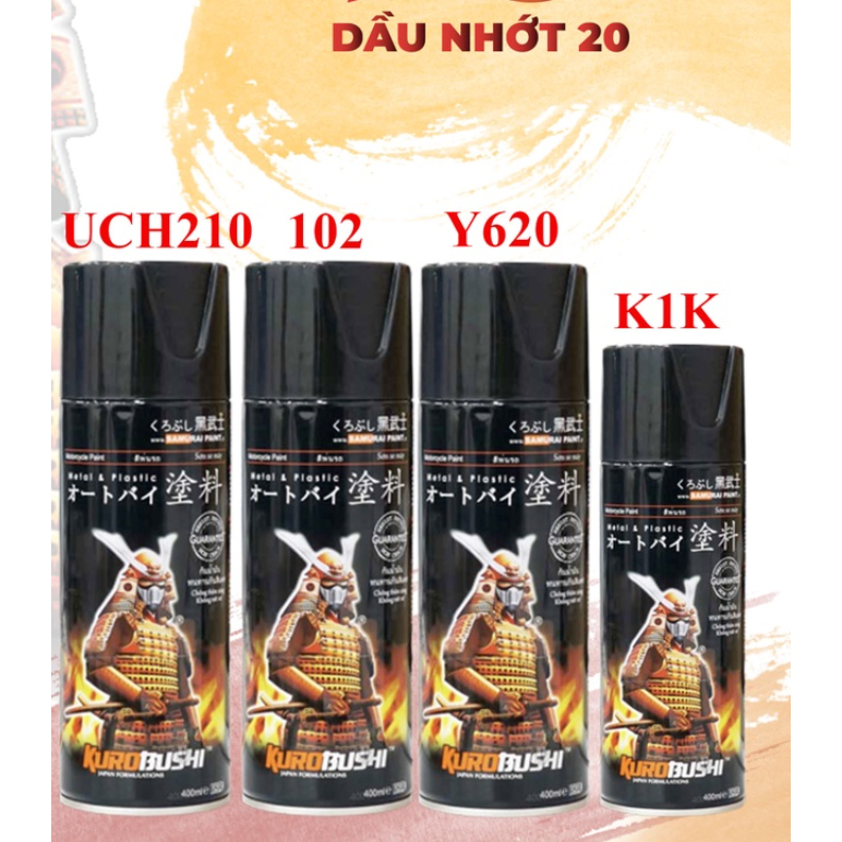 [COMBO] Sơn xịt Samurai màu Xanh Lá - Y620 (bóng 128, K1K, K1KT, 2K01)