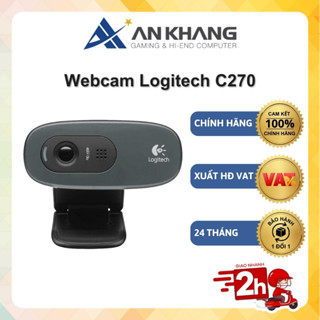 Webcam Logitech C270 720p HD - Góc cam 55o, Mic giảm ồn, Tự chỉnh sáng, Chụp ảnh 3MB - Chính Hãng BH 24 Tháng