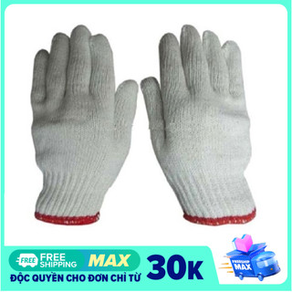 Combo 100 đôi Găng tay sợi bảo hộ lao động, găng tay sợi poly trắng, găng tay sợi 40g