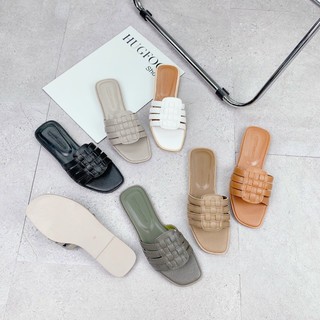 Dép lê nữ quai đan da sần hàng loại 1 - Ngọc Hà Shoes
