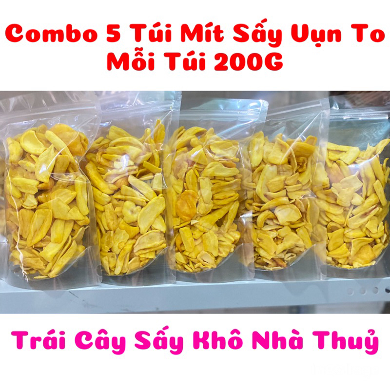Combo 5 Túi Mít Sấy Vụn To - Mỗi túi 200g được đóng gói bằng túi zipper