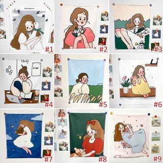 Thảm Treo Tường hình cô gái dạng vẽ Kích Thước 32x40cm ( Tranh treo tường tiểu thư )