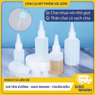 Chai nhựa pet chiết mỹ phẩm, mực xăm, 20ml/ 30ml/ 50ml/ 60ml/ 80ml/ 100ml, chai nhỏ giọt có vạch - buyone - bope21