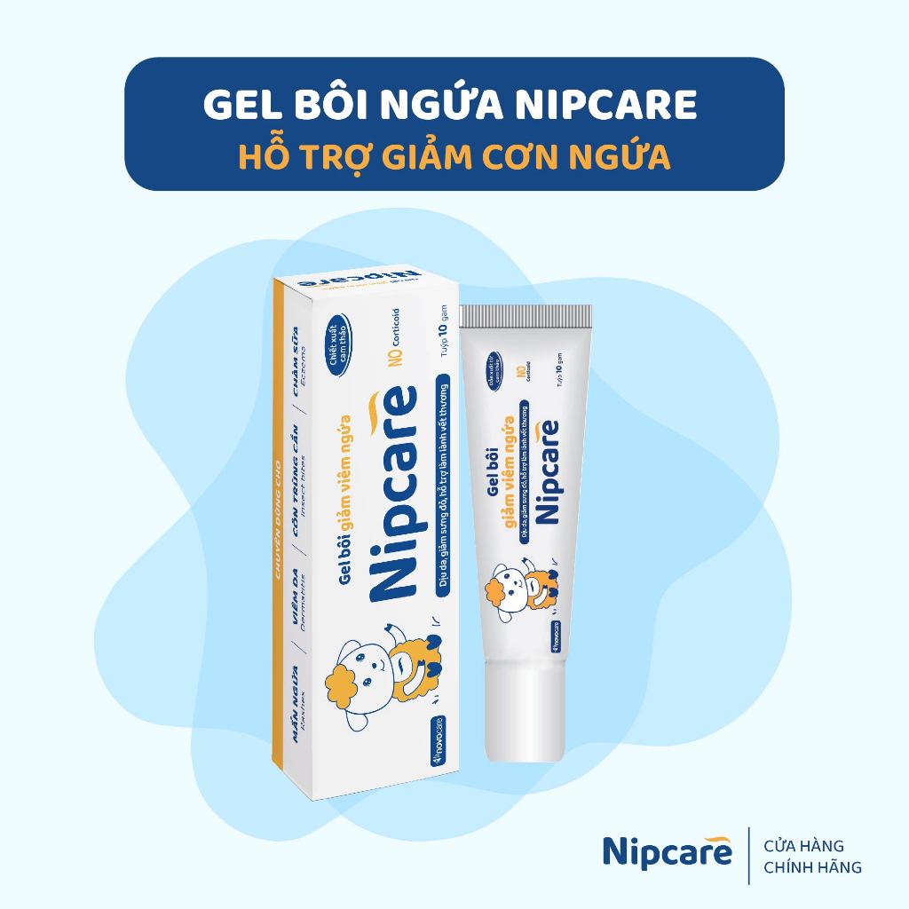 Nipcare 15g - Gel bôi giảm viêm ngứa, dịu da, giảm sưng đỏ, hỗ trợ làm lành vết thương
