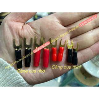 Jack cắm loa càng cua nhỏ đồng. jack càng cua đỏ đen nhỏ và càng cua mini