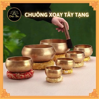 Chuông bát xoay Nepal "Tây Tạng" bằng Đồng, cây gõ mõ và đế - Chiếc chuông biết hát thanh đồng thư giãn, êm dịu