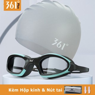 Kính bơi người lớn 361 Kính bơi nam nữ chống thấm nước chống hấp hơi Kính bơi góc rộng TẶNG NÚT TAI Hàng Chính Hãng