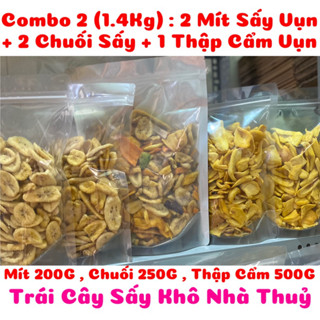 Combo 2 (1.4Kg) : 2 Mít Sấy Vụn To + 2 Chuối Sấy Nguyên A + 1 Thập Cẩm Sấy Vụn
