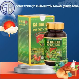 Viên uống CÀ GAI LEO TAM THẤT XẠ ĐEN hỗ trọ giải độc gan, thanh nhiệt, mát gan – Chai 50 viên