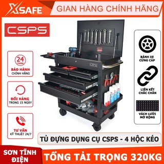 Tủ đồ nghề di động csps vnuc8404bb3 4 hộc kéo, tổng tải trọng 320kg, 2 bánh xe di động 2 bánh cố định, dễ dàng lắp ráp