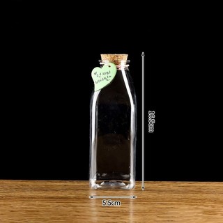 CHAI THỦY TINH VUÔNG NÚT GỖ 350ML