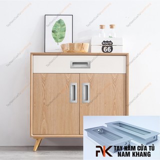Tay nắm âm tủ bằng nhôm mờ NK012 (Màu Nhôm Mờ)