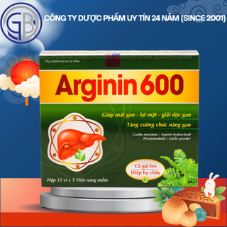 Arginin 600 mát gan, lợi mật, giải độc gan, tăng cường chức năng gan