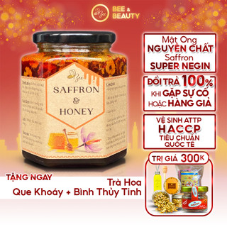 Nhụy Hoa Nghệ Tây Saffron Ngâm Mật Ong Táo Đỏ Beebeauty chính hãng giúp ngủ ngon sâu giấc tăng đề kháng