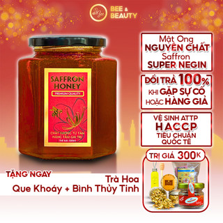 Nhụy Hoa Nghệ Tây Saffron Ngâm Mật Ong Beebeauty chính hãng giúp ngủ ngon sâu giấc tăng đề kháng 500ml
