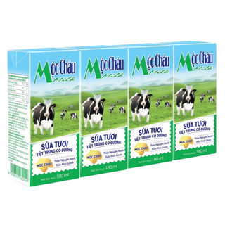 Lốc Sữa Tươi Mộc Châu Có Đường 110ml -180ml