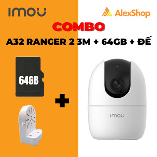 [COMBO] Camera Wifi Imou A32 Ranger 2 (3M) Kèm Thẻ 64G Tặng Đế Chữ L Khoen Đồng- Camera Trong Nhà
