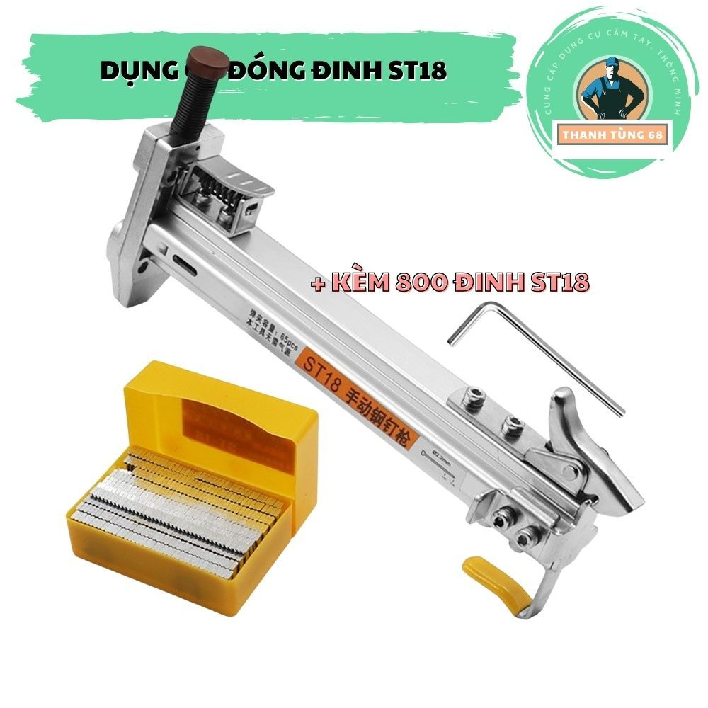 Dụng cụ đóng đinh bằng tay ST18 bấm nhả tự động, Búa đóng đinh bê tông ST18 - Shop Thanh Tùng 68