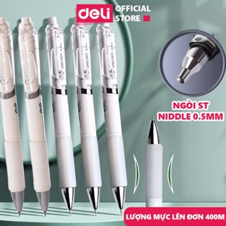 Bút Gel Deli Học Sinh Ngòi ST 0.5mm Mực Đen Nhanh Khô Thiết Kế Đệm Tay Êm Ái Viết Trơn Tru Cho Học Sinh Sinh Viên