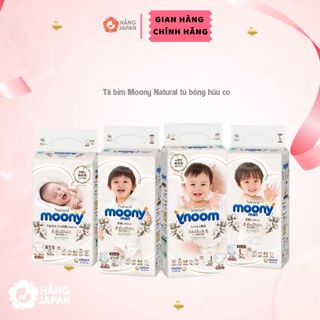Tã bỉm Moony Natural cho bé từ bông hữu cơ - Dán/Quần NB63/S58/M48/L36