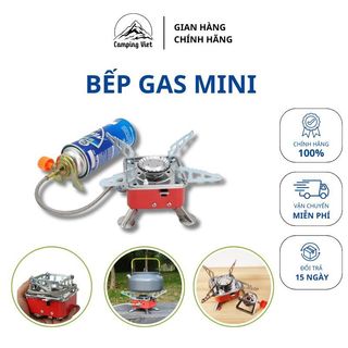 Bếp gas mini dã ngoại gấp gọn tiện dụng bếp gas kèm dây nối bình gas an toàn, chống cháy nổ