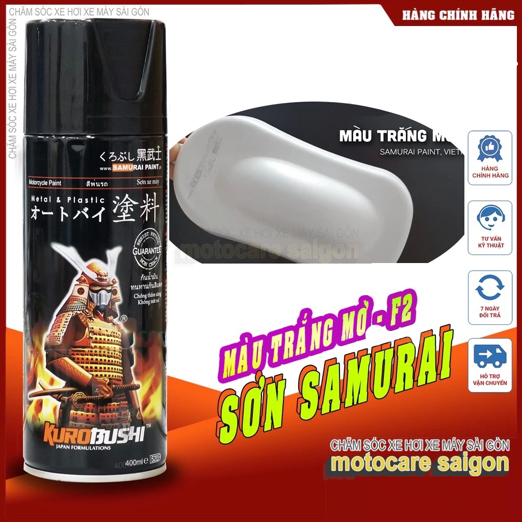 Samurai F2 - Chai Sơn xịt màu trắng mờ