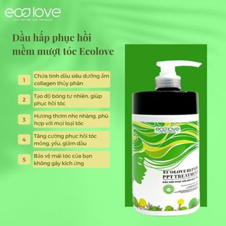 Dầu hấp thảo dược phục hồi và mềm mượt tóc Ecolove Repair PPT Treatment 1000ml