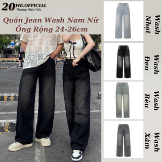 Quần Jean Nữ Ống Suông Rộng Wash RETRO Bụi Màu Đen Và Xanh Lưng Cao Phong Cách Vitager Ulzzang Hàn Quốc 2023