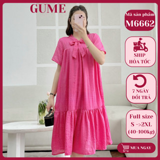 Đầm Bầu Công Sở - Váy Bầu GUME Váy đũi xước đuôi cá cổ buộc nơ M6662 