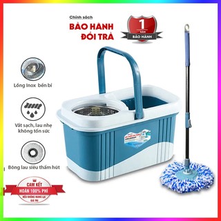 Chổi lau nhà 360 độ lau sàn nhà sạch khô nhanh mẫu mới nhất 2024 (Tặng Kèm 2 Bông Lau)