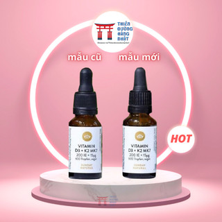 Vitamin D3 K2 Mk7 Sunday Natural Đức 20ml, vitamin D3K2 giúp bé phát triển, khỏe mạnh
