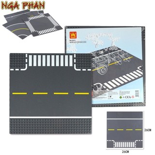 Tấm Nền Giao Thông Đường Phố Ngã Ba Base City Đồ Chơi Xếp Hình Lắp Ráp MOC