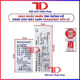 Tem thông số máy lạnh panasonic nội địa ex253c TD Điện lạnh Thuận Dung