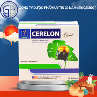 Viên bổ não Cerelon Gold Trắng - Giảm nhức đầu, hoa mắt, chóng mặt do rối loạn tiền đình - Hộp 100 viên