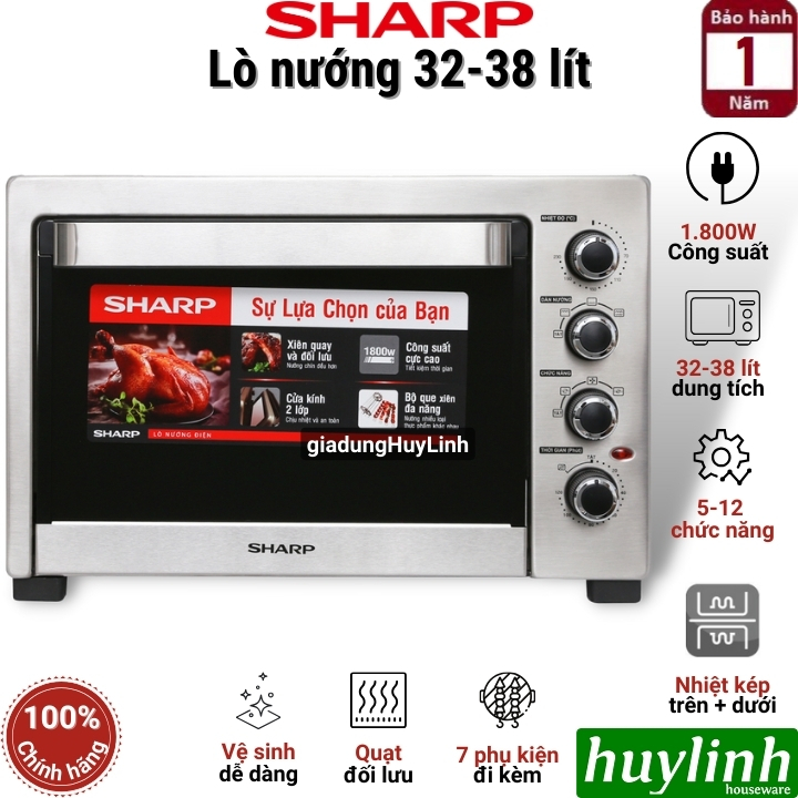 Lò nướng đối lưu Sharp 32 - 38 lít [5 - 12 chức năng] [A323 - A324 - A383 - A384]