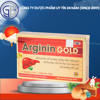 ( Date t3/2025) Bổ gan ARGININ GOLD bảo vệ gan , làm mát gan , giải độc gan , hạ men gan - Hộp 60/30v