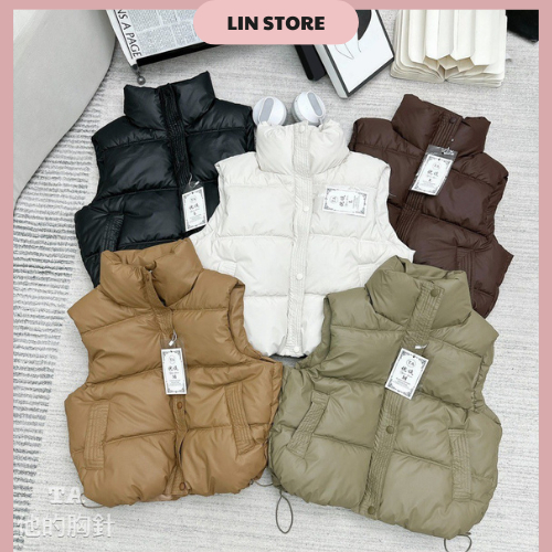 Áo Phao Gile Nữ Dáng Ngắn Chất Da Có Túi 2 Bên Áo Khoác Phao Gile Nữ Cổ Cao Có Dây Rút Áo Gile Phao Trơn Freesize | BigBuy360 - bigbuy360.vn