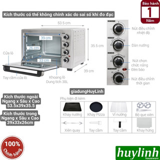 Lò nướng đối lưu Sharp EO-A384RCSV-ST [12 chức năng] - 38 lít [A383RCSV - 5 chức năng]