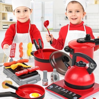 Đồ chơi nấu ăn nhà bếp đồ chơi cao cấp đồ vật như nồi áp suất, ấm nước, bếp được làm y như thật luôn