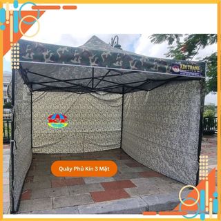 Nhà bạt di động dã chiến 3m x 3m có bạt che 3 mặt che nắng, che mưa ngoài trời, che mưa ngoài trời