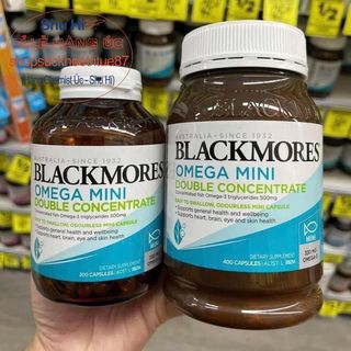 Dầu cá khử mùi, không mùi tanh viên nhỏ Blackmores Omega Mini Double Concentrate 200 viên, 400 viên, omega 3 blackmores