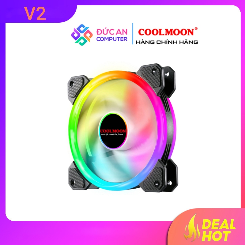 Quạt Tản Nhiệt, Fan Led RGB Coolmoon V2 - Đồng Bộ Hub Coolmoon